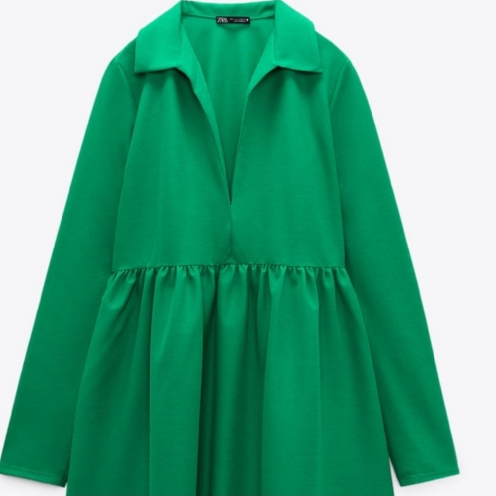 Zara Voluminous Green Dress - Picture 4 of 6